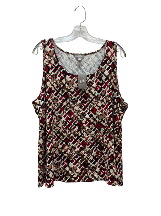 Top Sleeveless By J. Jill In Red & Tan, Size:Xl