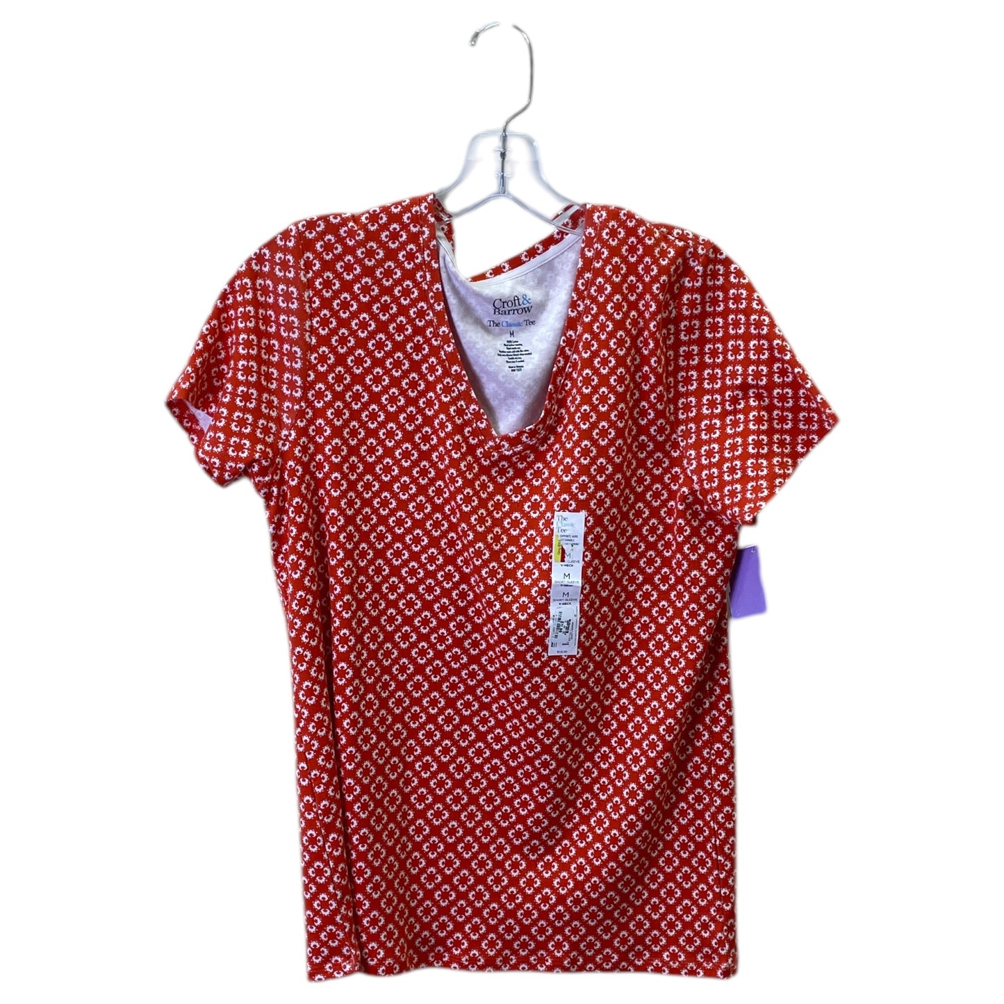 Top Ss Basic By Croft And Barrow In Orange, Size:M