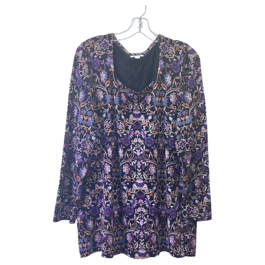 Top Ls By J. Jill In Black & Purple, Size:L