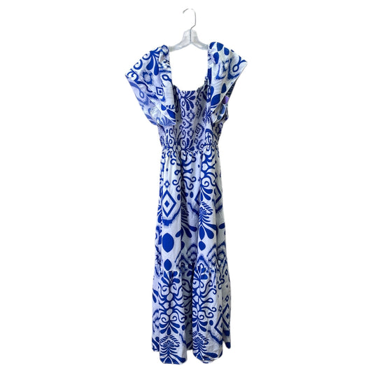 Dress Casual Maxi By Shein In Blue & White, Size:Xl