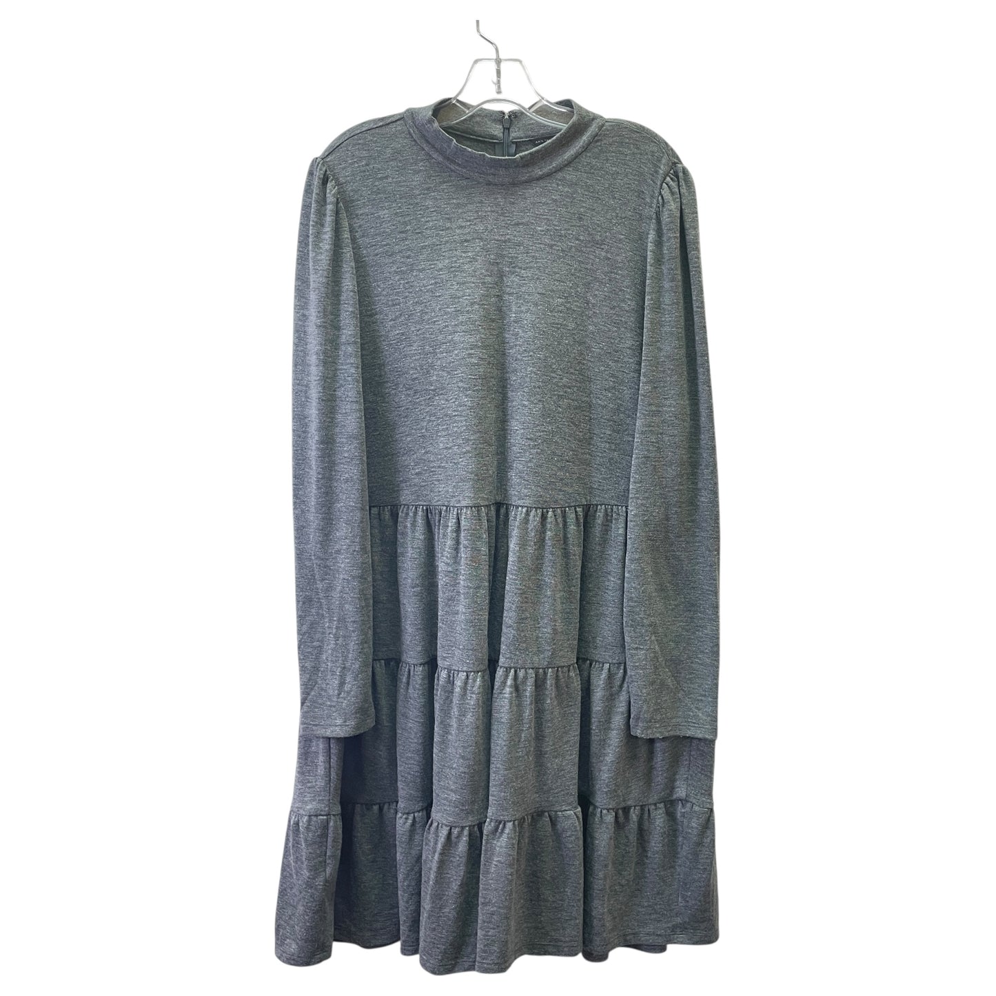 Dress Casual Midi By Ann Taylor In Grey, Size:L