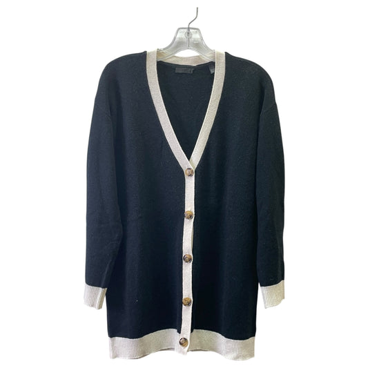 Sweater Cardigan By Atm In Black & Cream, Size:Xs