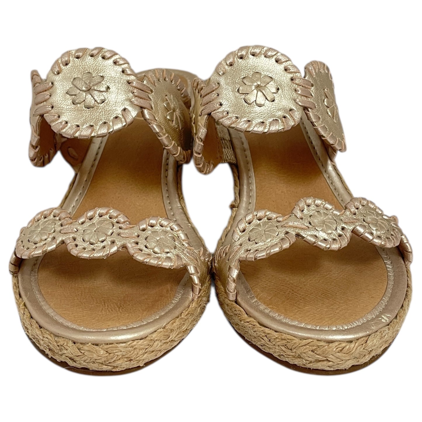 Sandals Heels Platform By Jack Rogers In Gold, Size:6