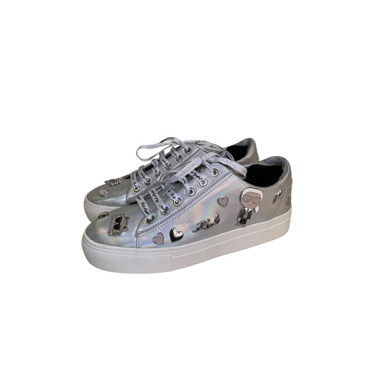 Shoes Designer By Karl Lagerfeld In Silver, Size:7