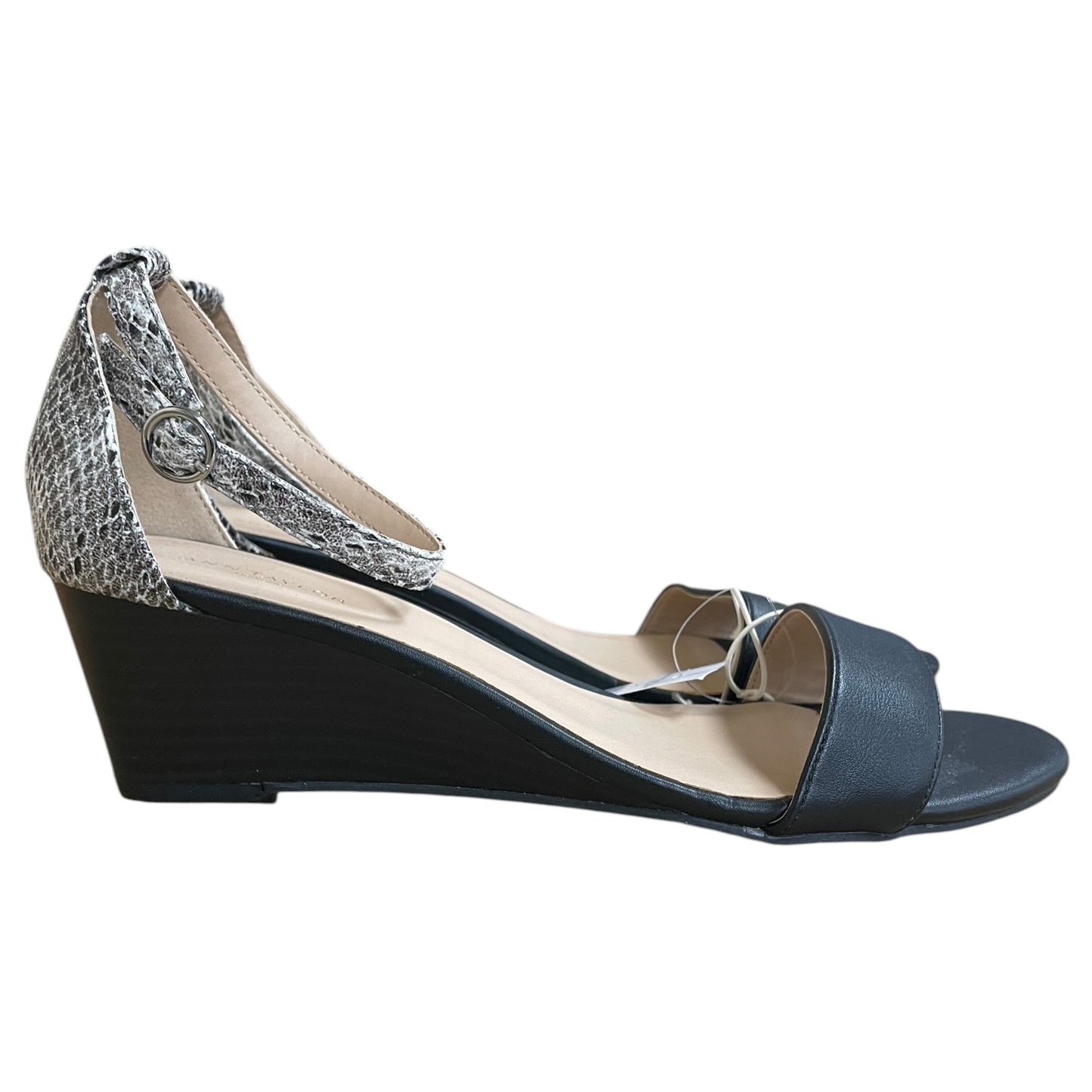 Sandals Heels Wedge By Ann Taylor In Animal Print, Size:8