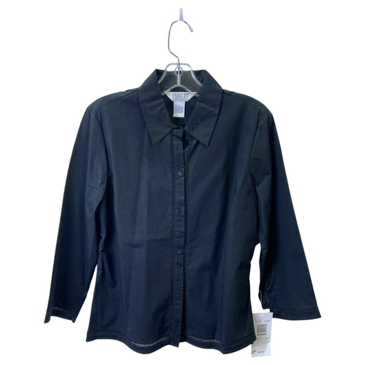 Top 3/4 Sleeve By Allison Taylor In Black, Size:L