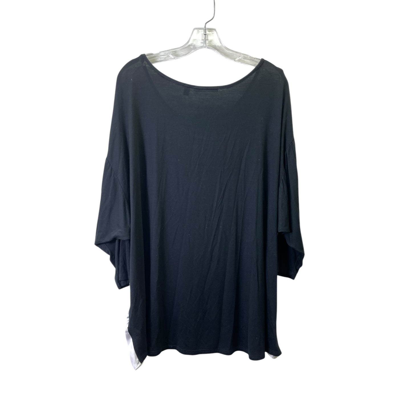 Top 3/4 Sleeve Basic By Ny Collection In Black, Size:3X