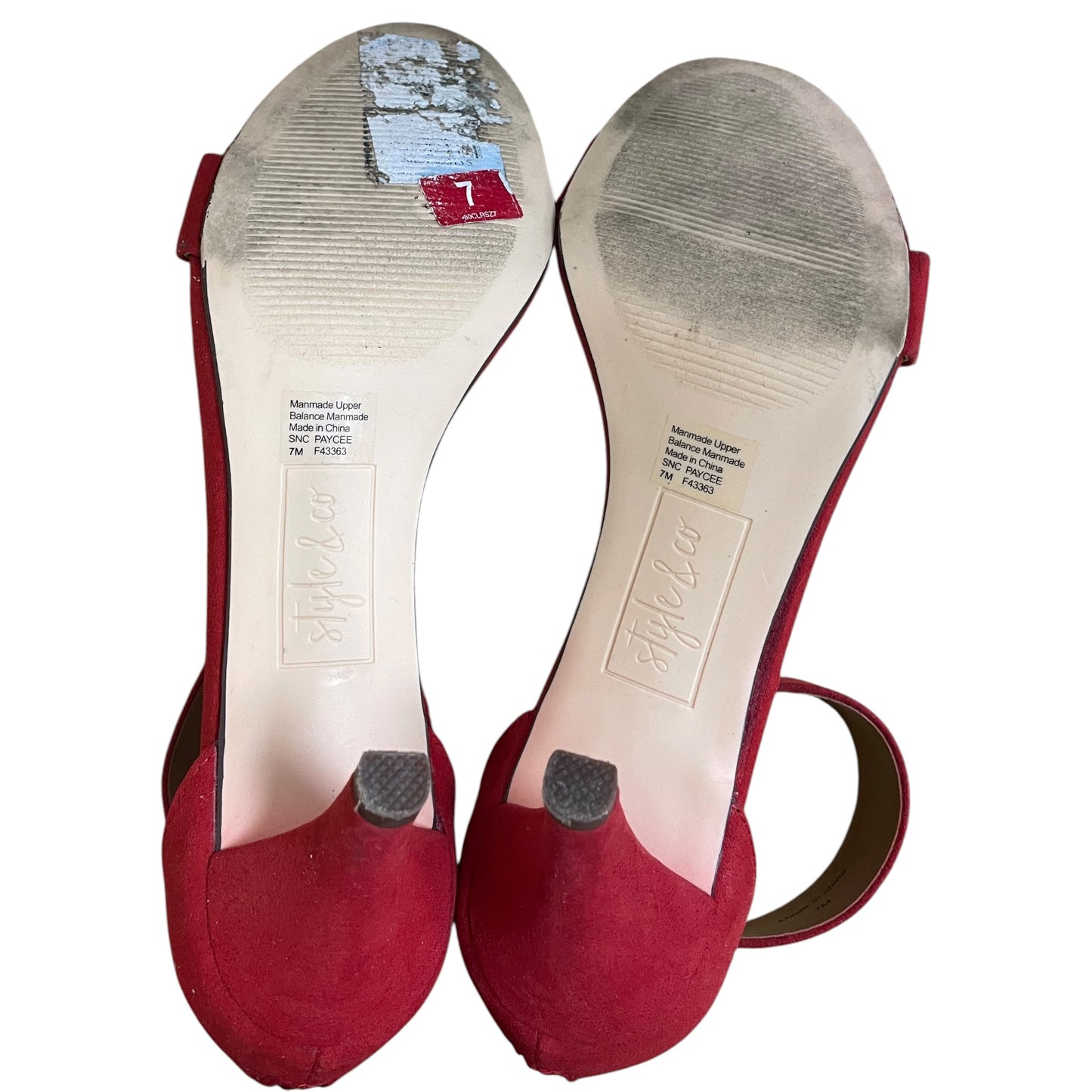 Sandals Heels Kitten By Style And Company In Red, Size:7