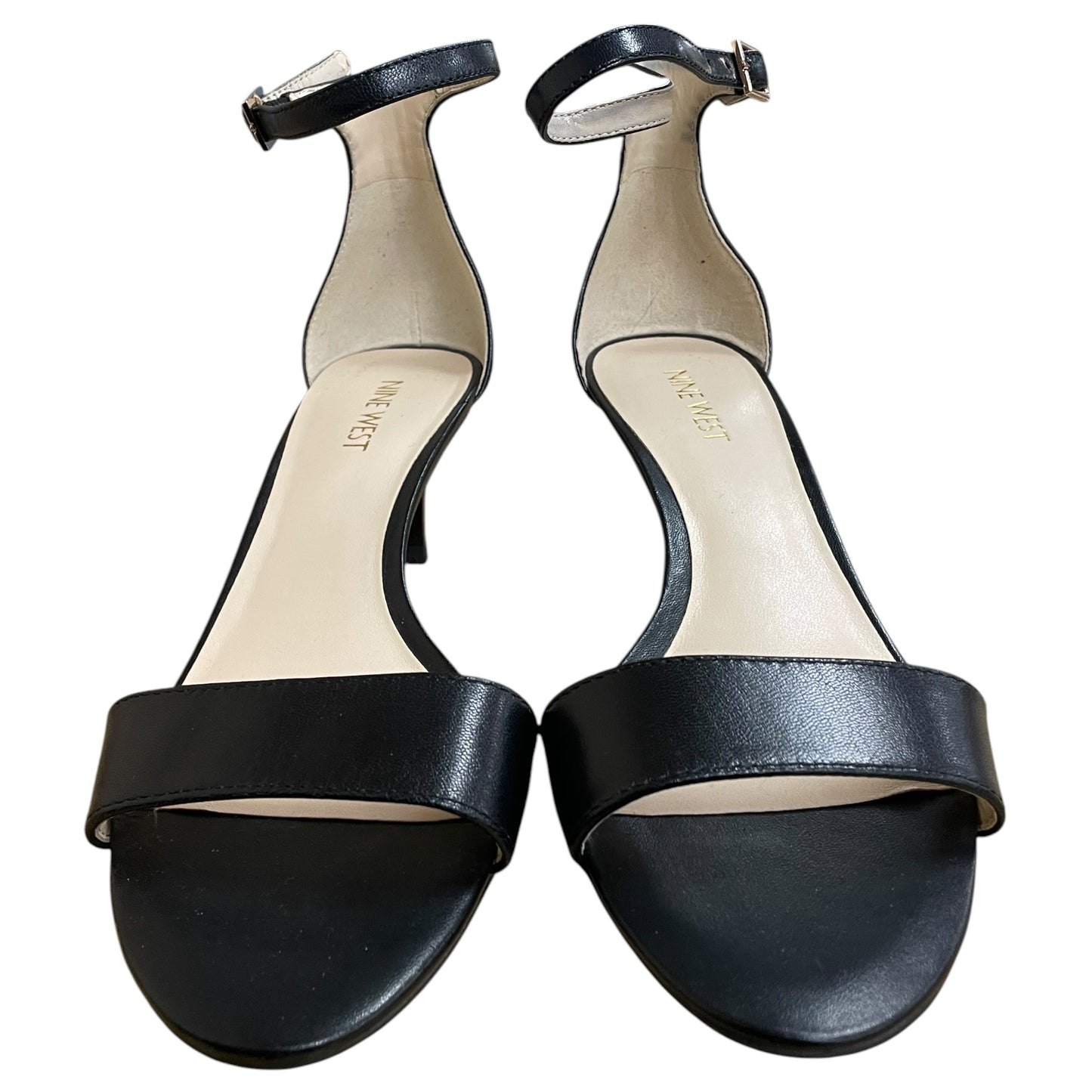 Sandals Heels Kitten By Nine West In Black, Size:7