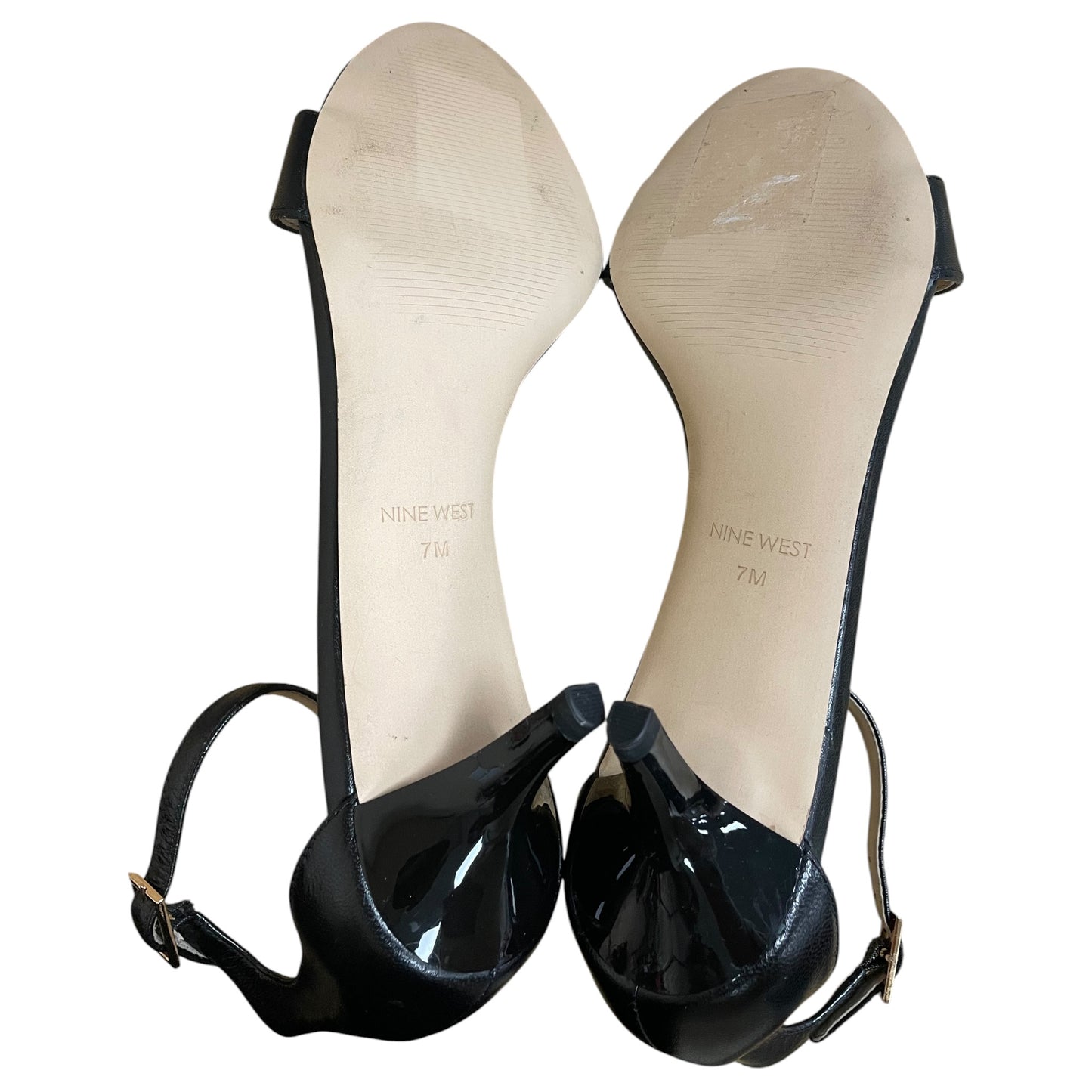 Sandals Heels Kitten By Nine West In Black, Size:7