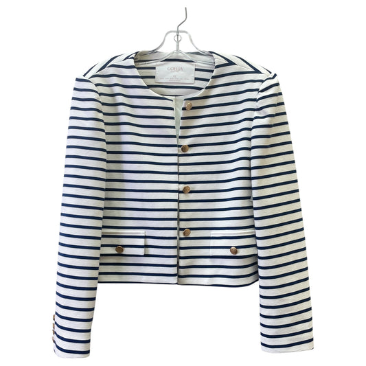 Blazer By GOELIA In Blue & Cream, Size:Xl