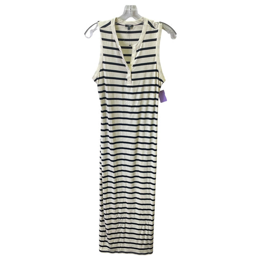 Dress Casual Maxi By Express In Blue & Cream, Size:M
