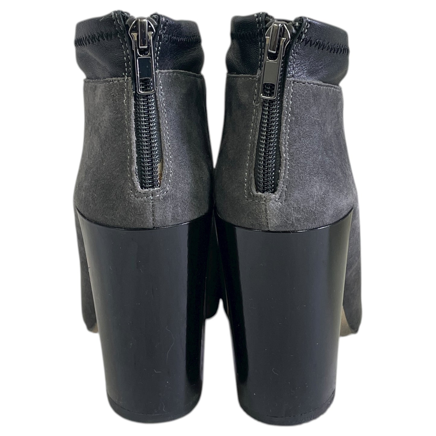 Boots Ankle Heels By Saks Fifth Avenue In Grey, Size:5.5