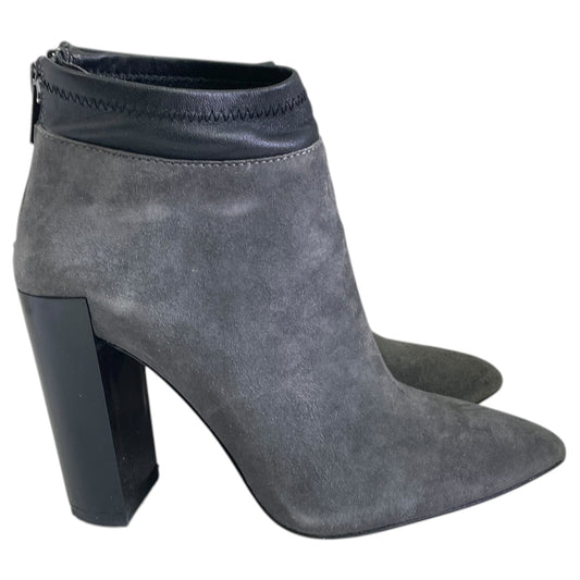 Boots Ankle Heels By Saks Fifth Avenue In Grey, Size:5.5