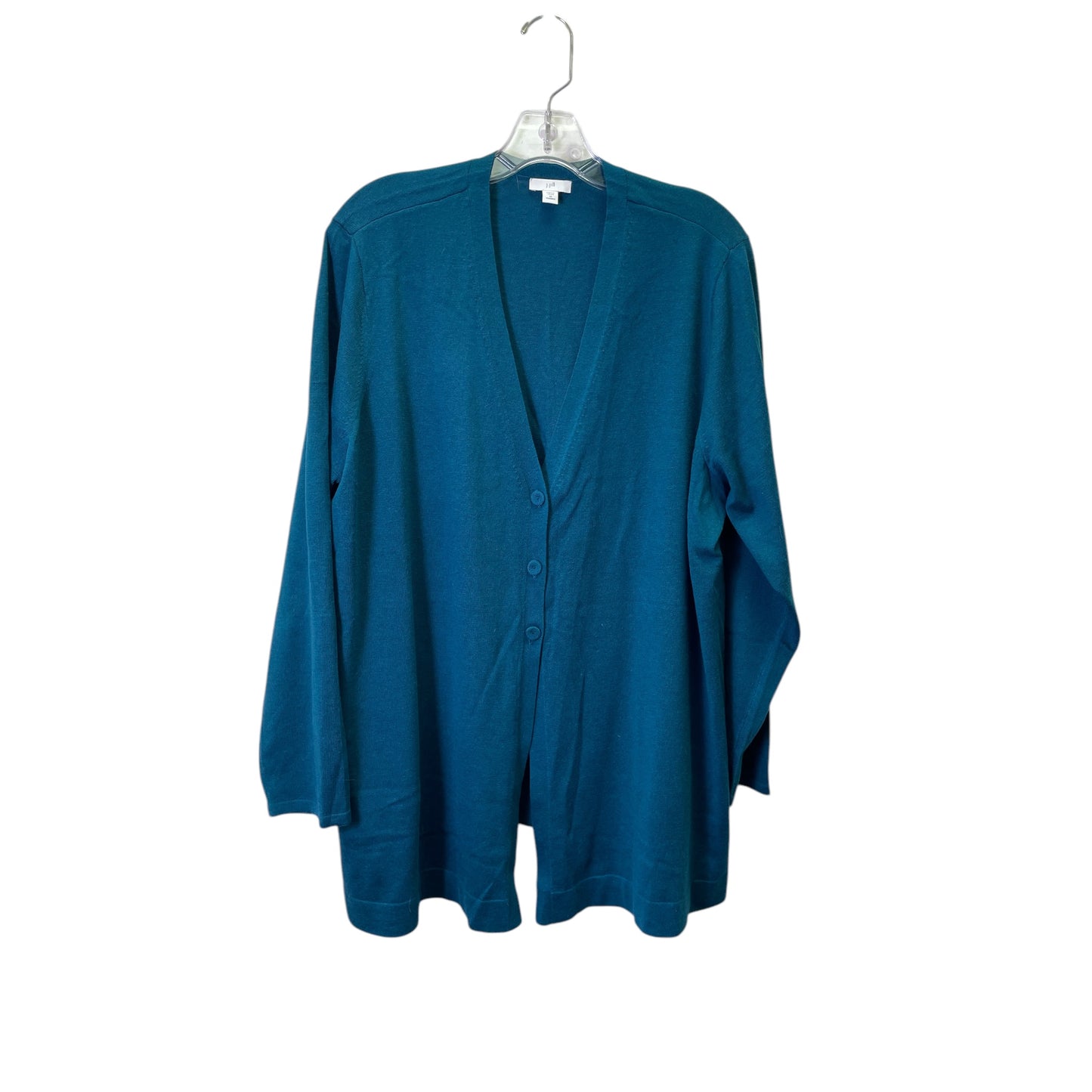 Sweater Cardigan By J. Jill In Teal, Size:2X