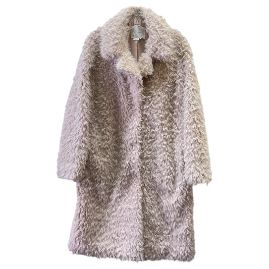 COAT FAUX FUR & SHERPA by ANTHROPOLOGIE In PEACH, Size: S
