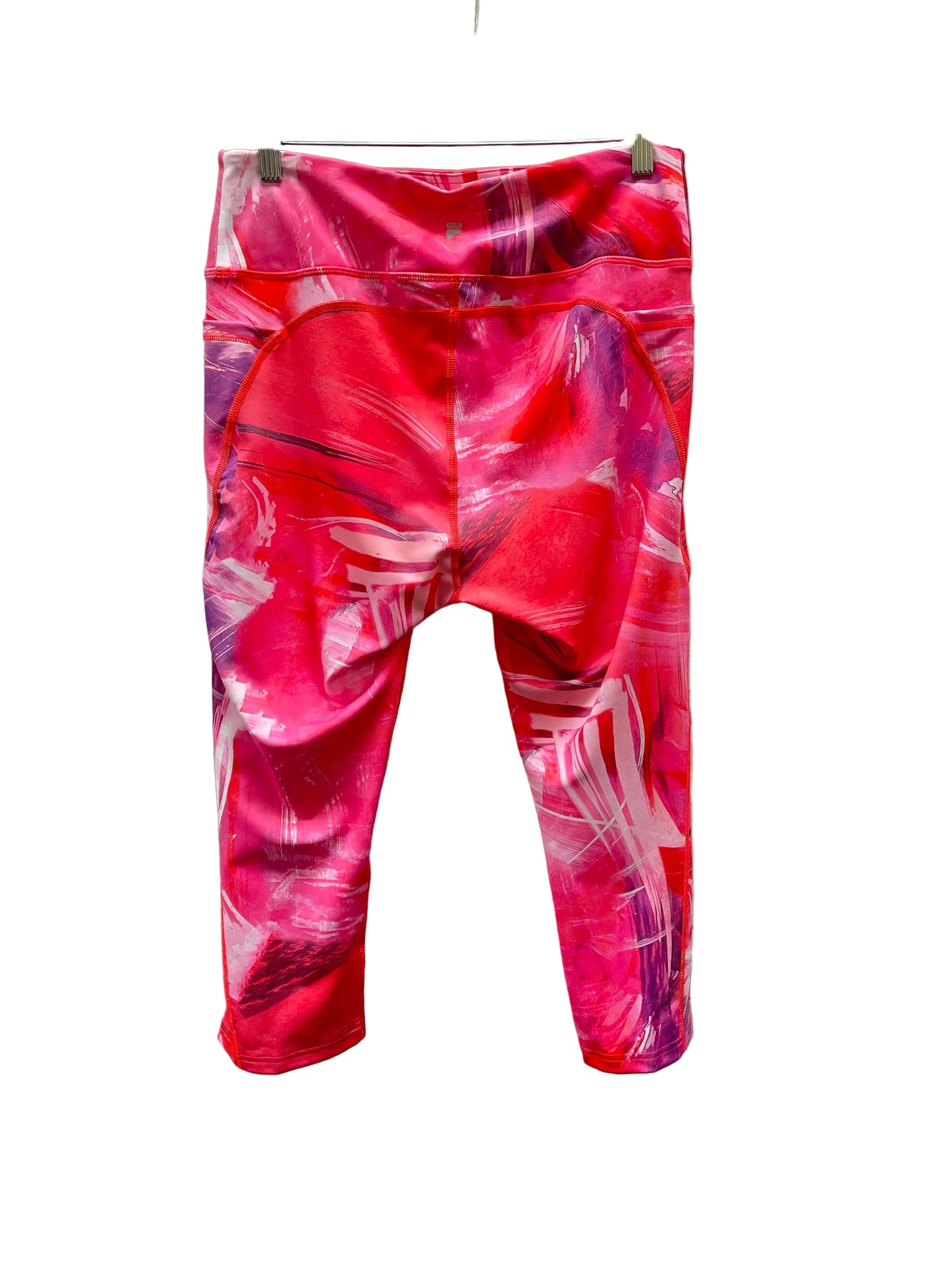 Athletic Leggings By Fila In Pink, Size:Xl