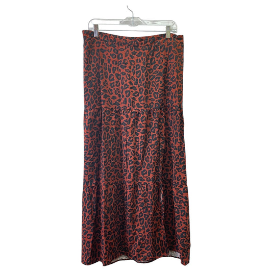 Skirt Maxi By Nine West In Black & Orange, Size:L