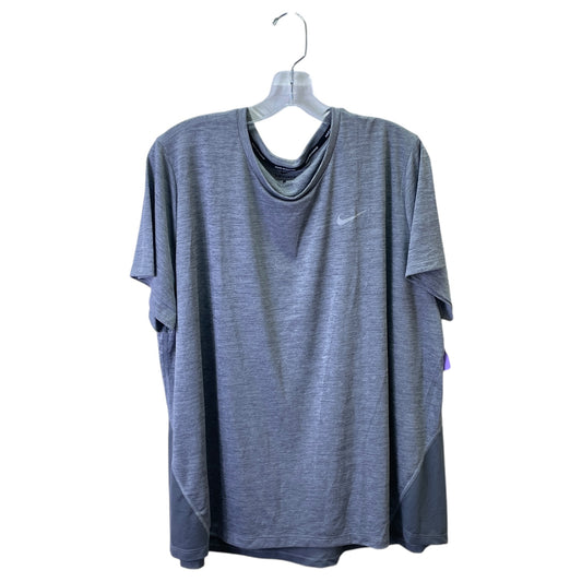 Athletic Top Ss By Nike Apparel In Grey, Size:2X