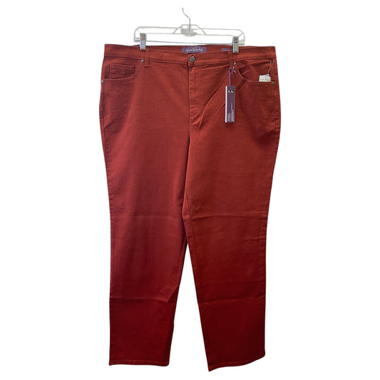 Jeans Straight By Gloria Vanderbilt In Red Denim, Size:20
