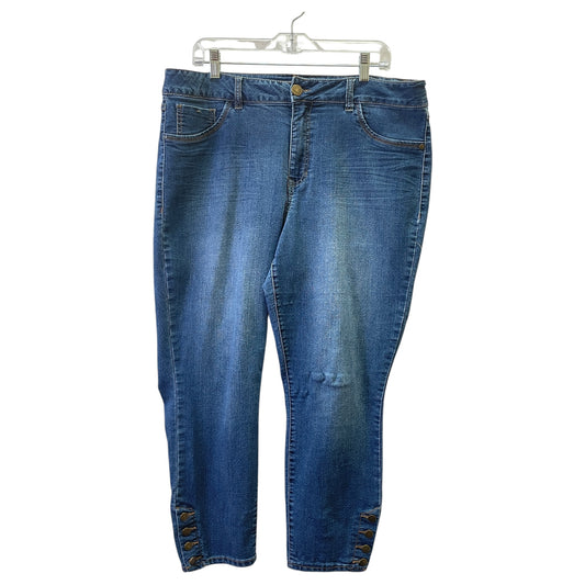 Jeans Cropped By D Jeans In Blue, Size:18