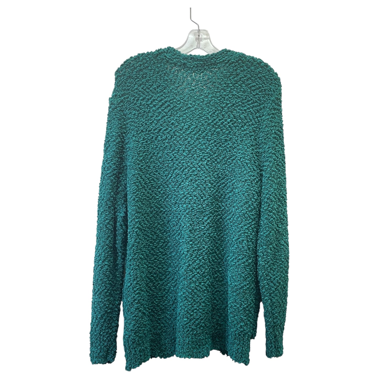 Sweater Cardigan By Zenana Outfitters In Green, Size:2X