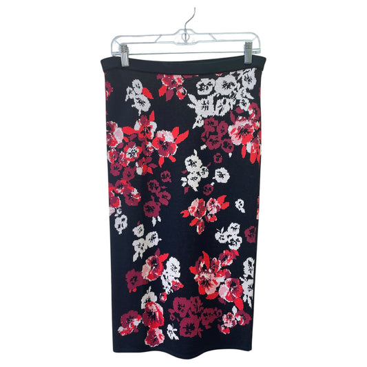 Skirt Midi By Ann Taylor In Black & Red, Size:6
