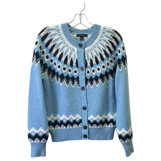 Sweater Cardigan By Ann Taylor In Blue, Size:Xs