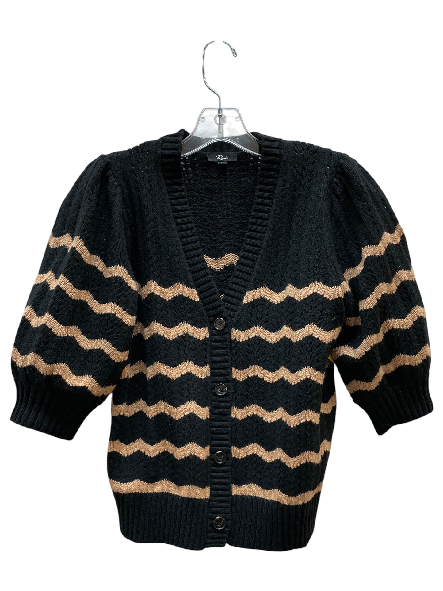 Cardigan By Rails In Black & Tan, Size:M