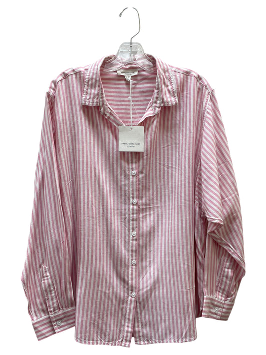Top Ls By Beachlunchlounge In Pink & White, Size:L