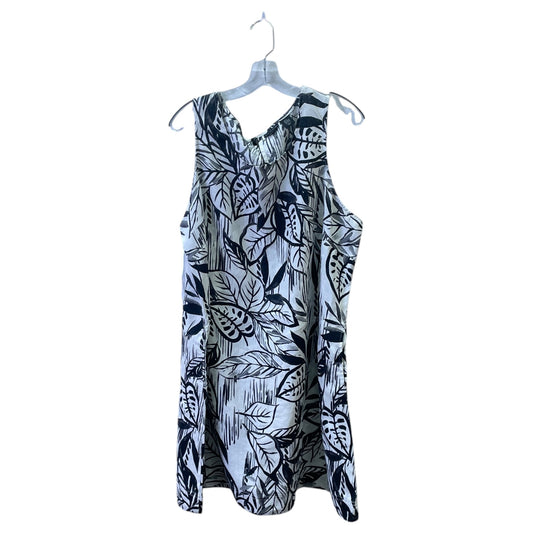 Dress Casual Short By Tahari By Arthur Levine In Black & Cream, Size:2X