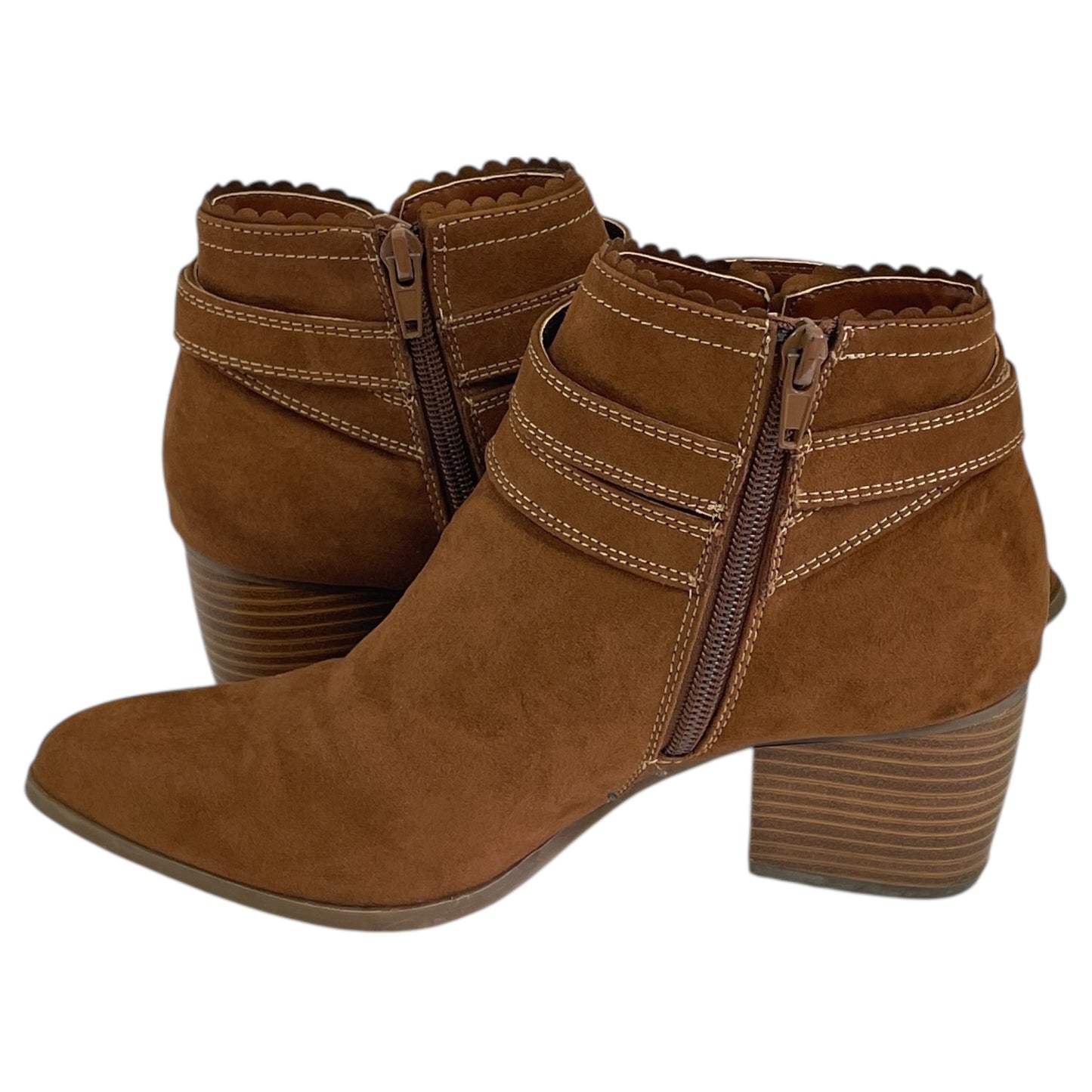Boots Ankle Heels By St Johns Bay In Brown, Size:7