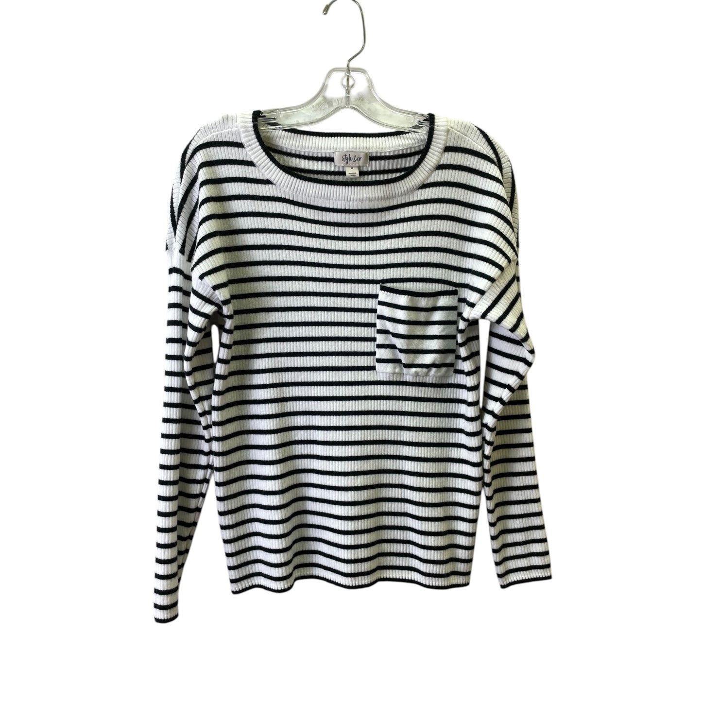 SWEATER by STYLE AND COMPANY In BLACK & WHITE, Size: M