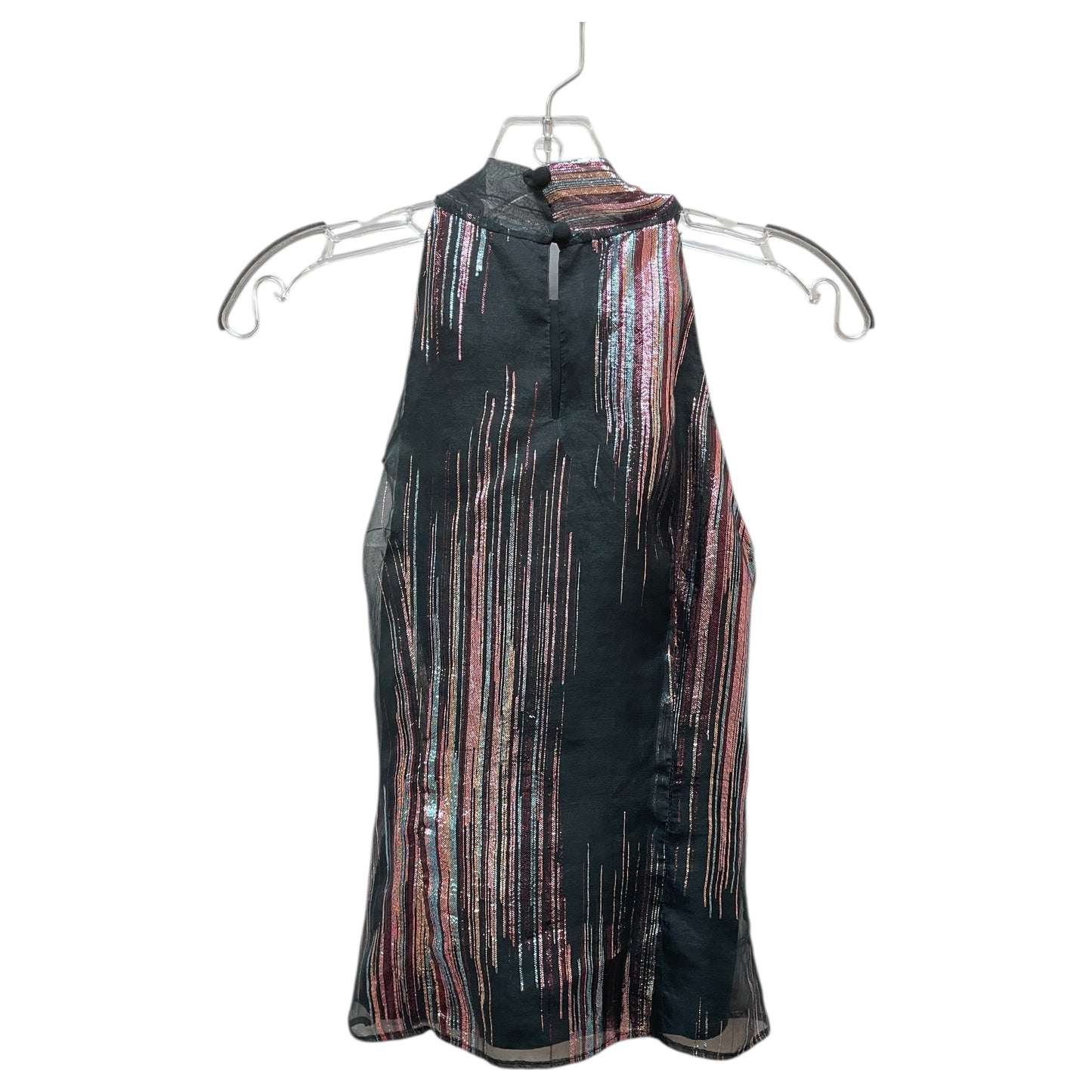 Top Sleeveless Designer By Milly In Black & Pink, Size:2