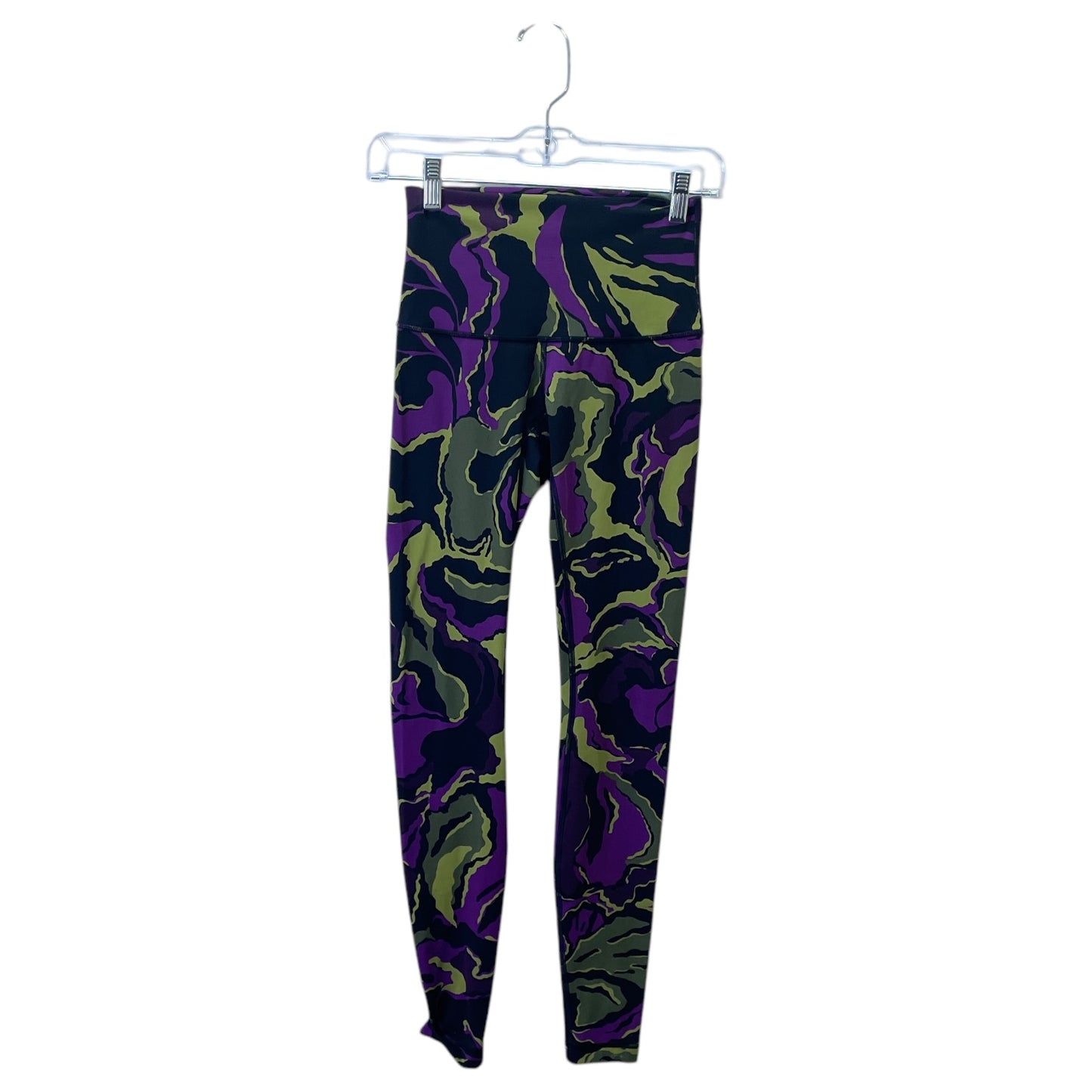 Athletic Leggings By Lululemon In Green & Purple, Size:4