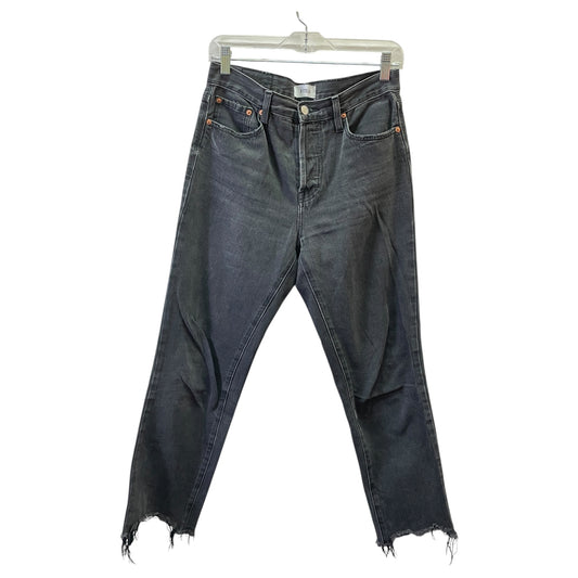 Jeans Straight By Pistola In Black Denim, Size:4