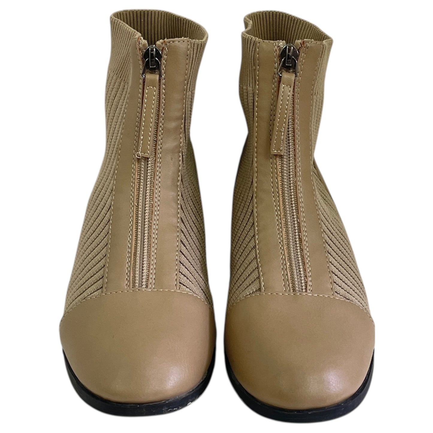 Boots Ankle Flats By Jcp In Taupe, Size:6