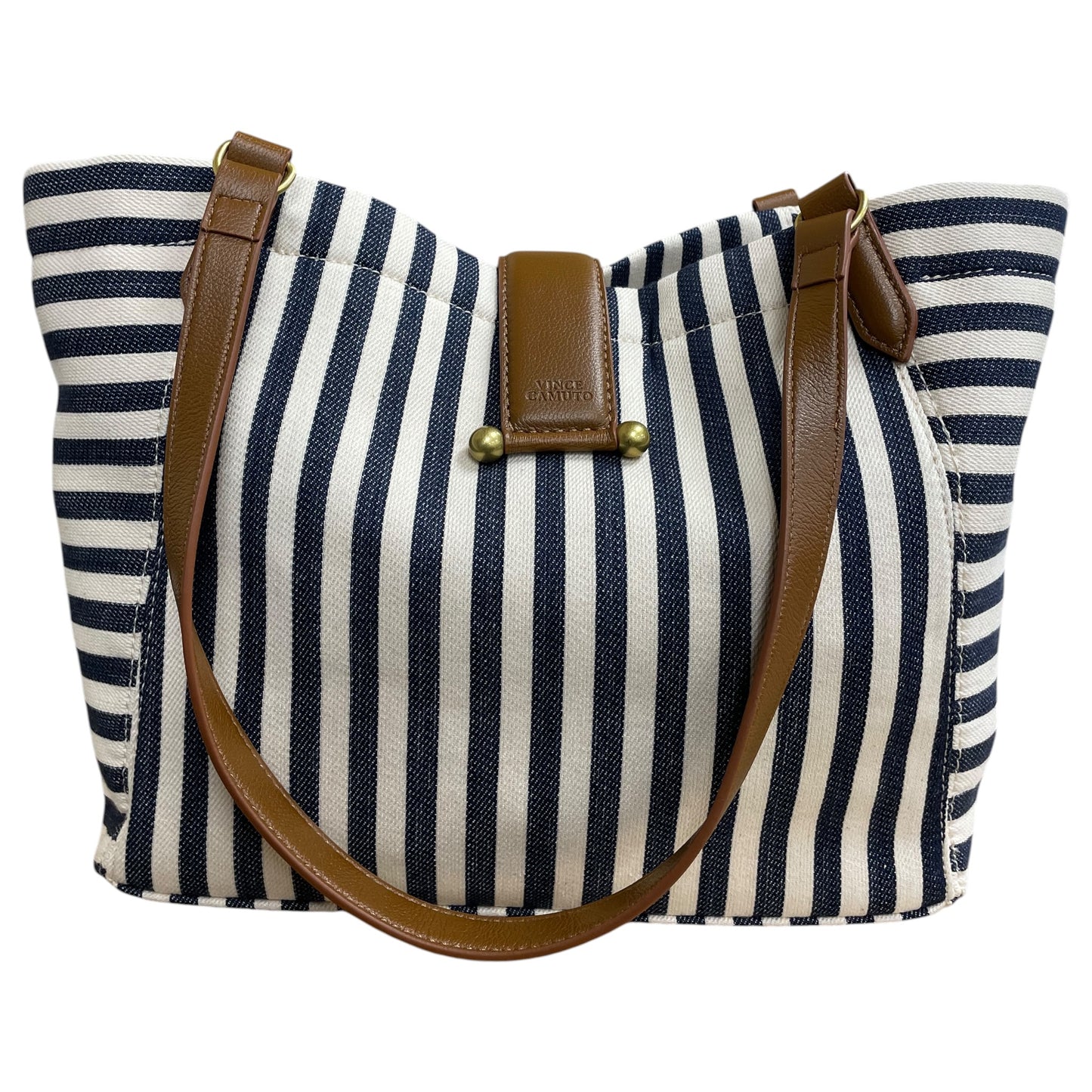 Handbag By Vince Camuto In Blue & Cream, Size:Medium