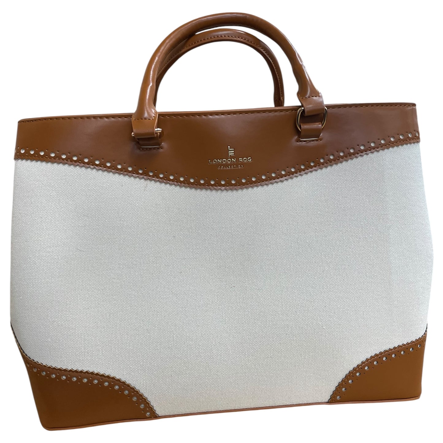 Handbag By London Fog In Brown & Cream, Size:Large