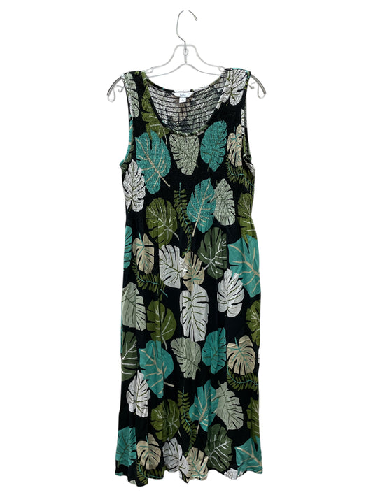 Dress Casual Maxi By Croft And Barrow In Black & Green, Size:L