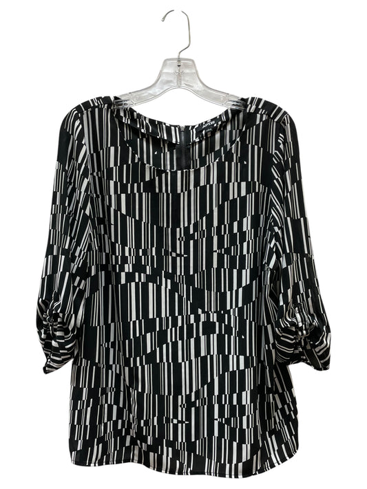 Blouse 3/4 Sleeve By Apt 9 In Black & White, Size:L