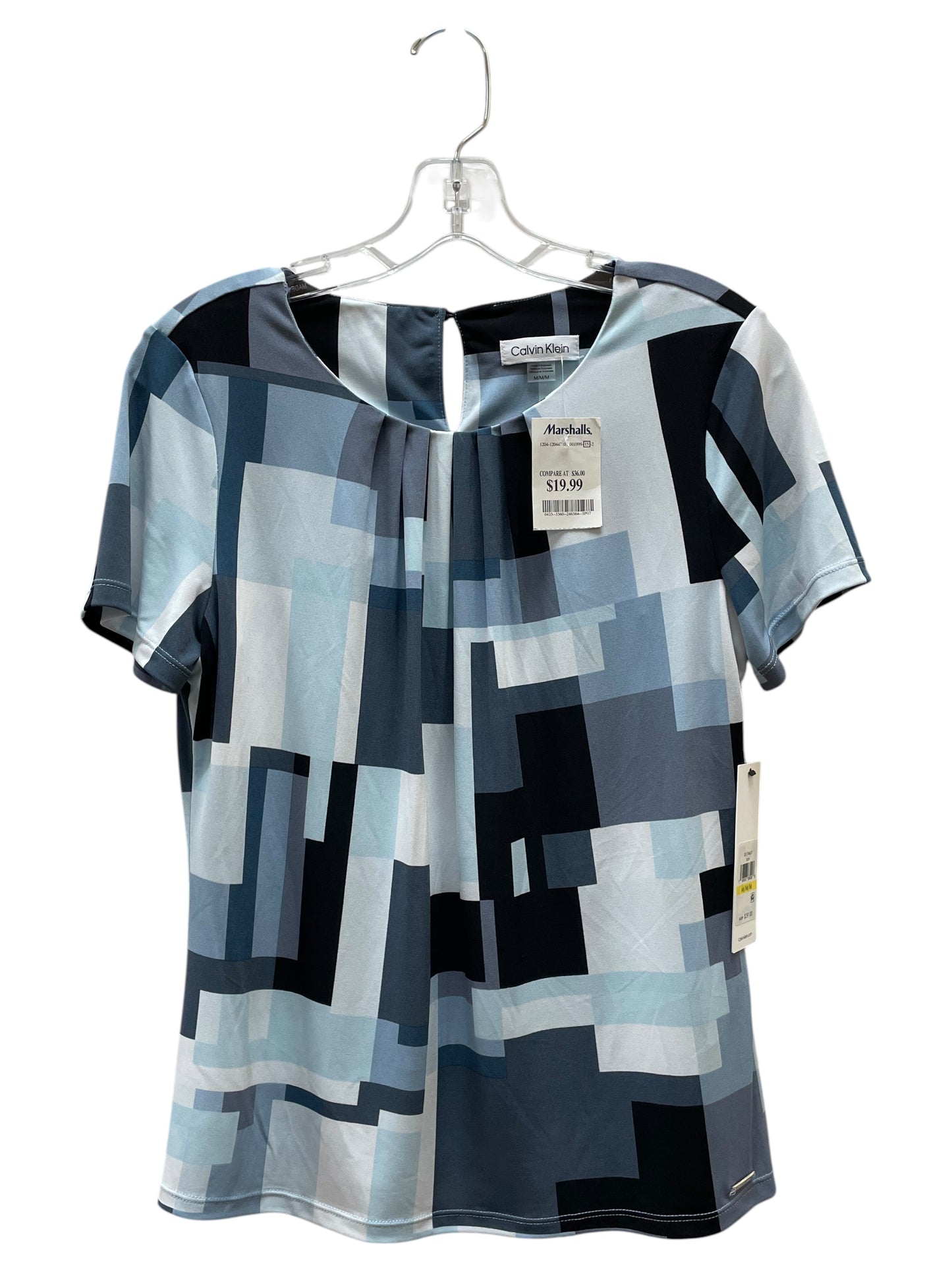 Top Ss By Calvin Klein In Blue & White, Size:M