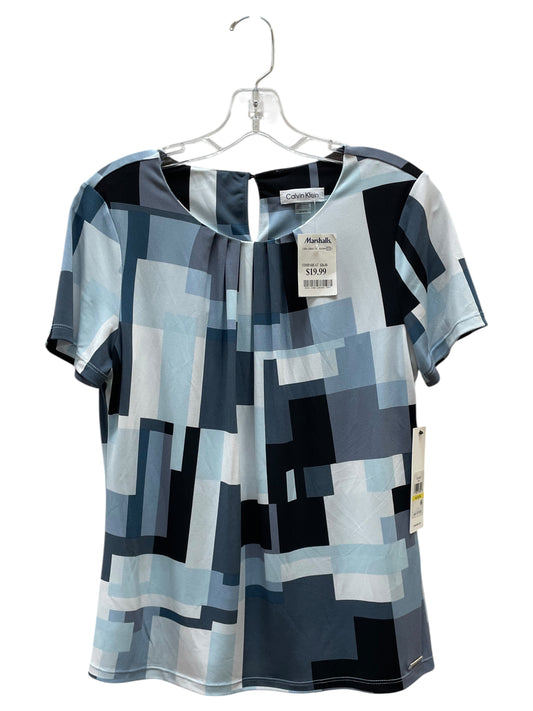 Top Ss By Calvin Klein In Blue & White, Size:M