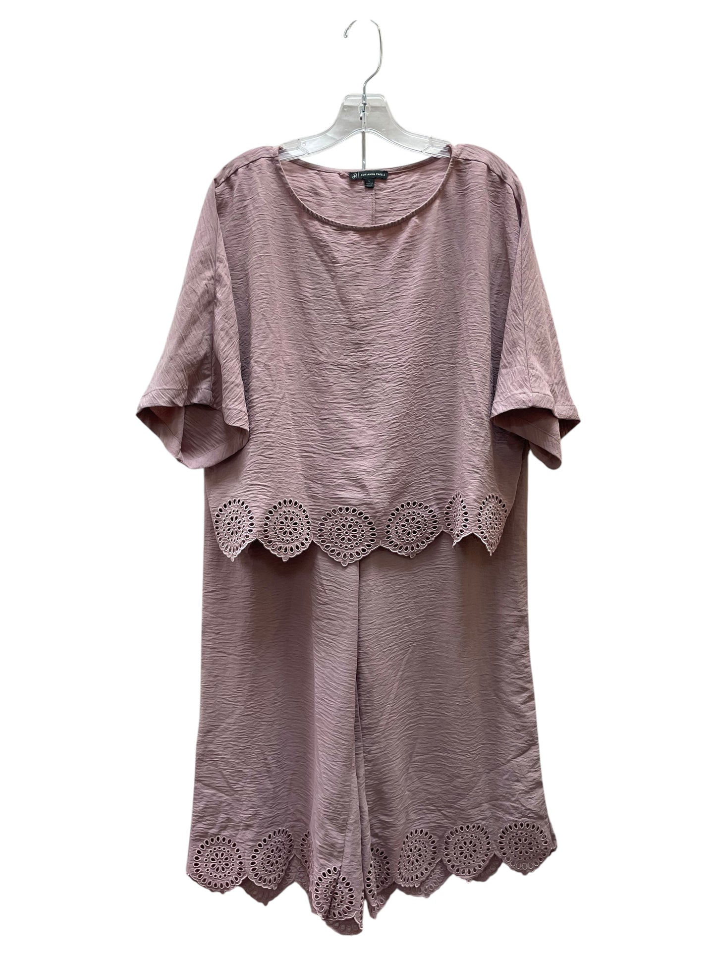 Pants Set 2Pc By Adrianna Papell In Pink, Size:L