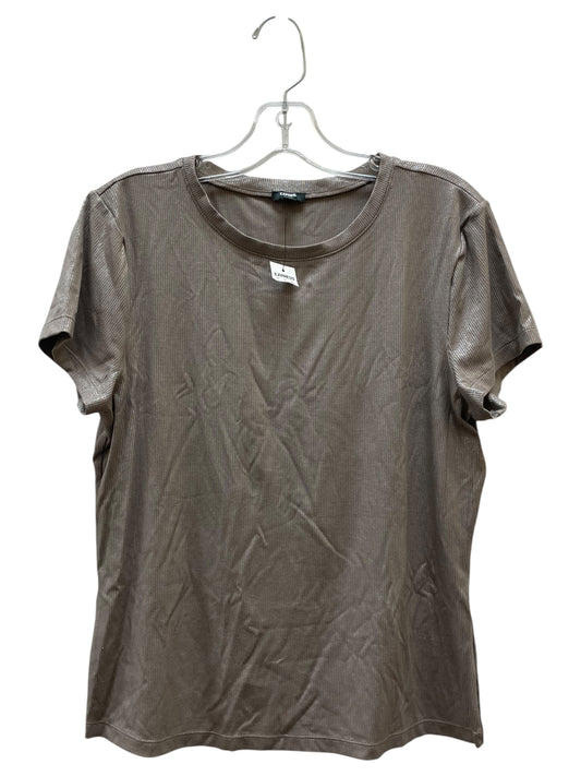 Top Ss Basic By Express In Taupe, Size:Xl