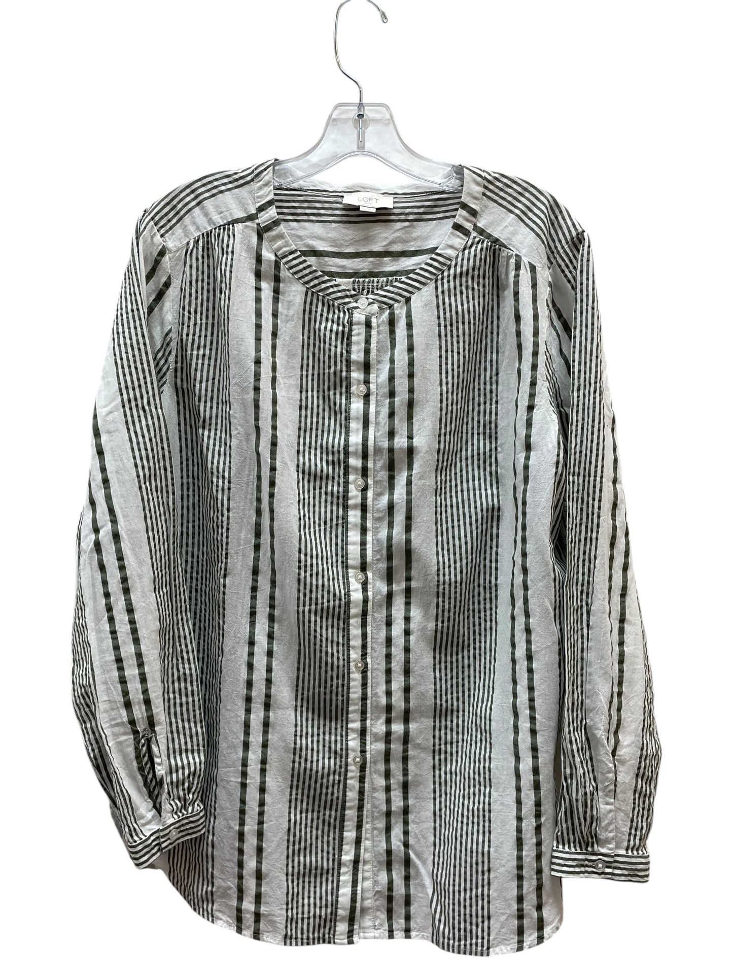 Top Ls By Loft In Green & White, Size:L