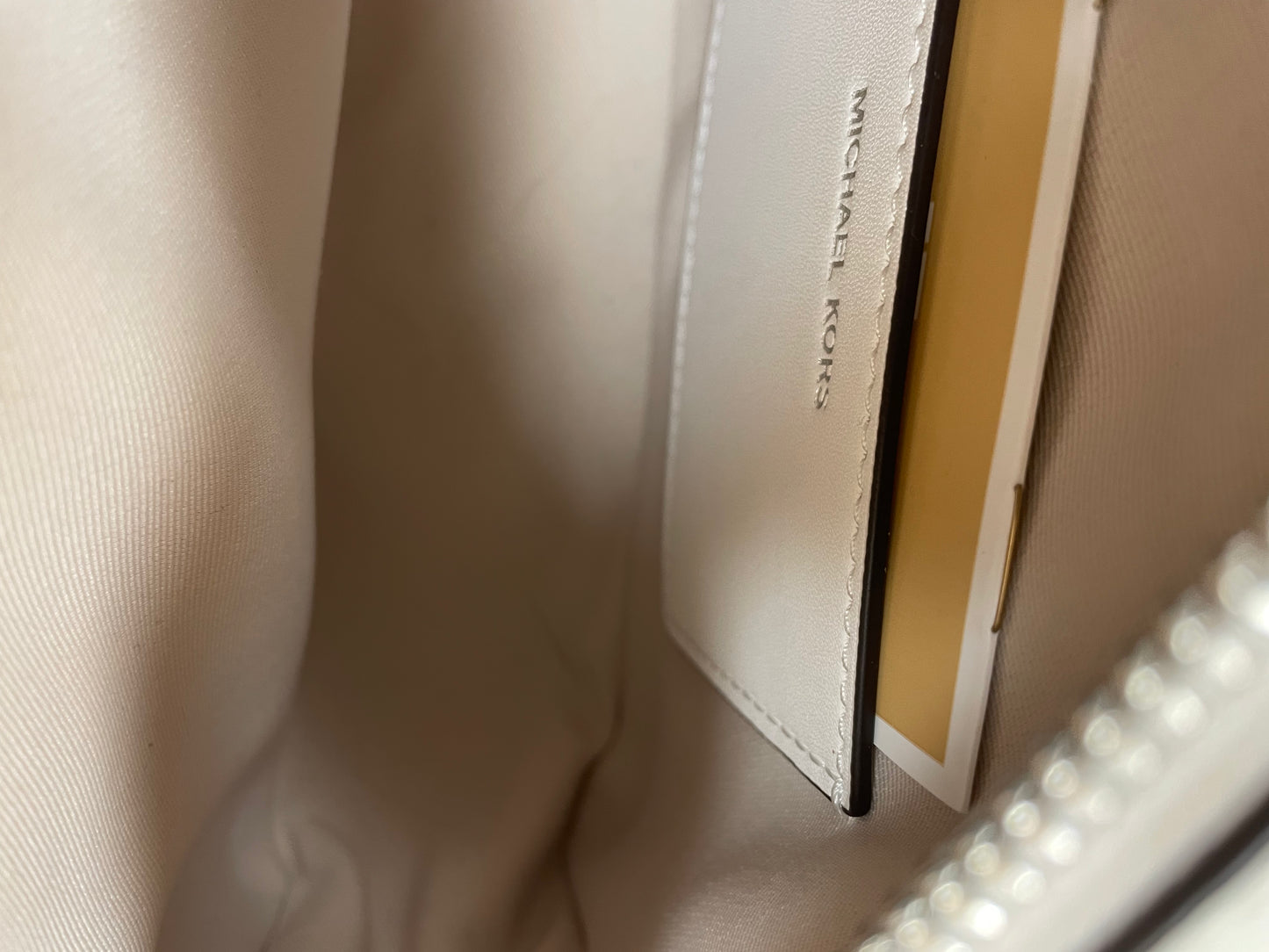 Crossbody Designer By Michael Kors In White, Size:Small