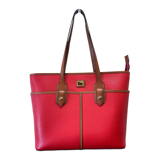 Handbag Designer By Dooney And Bourke In Red & Tan, Size:Large