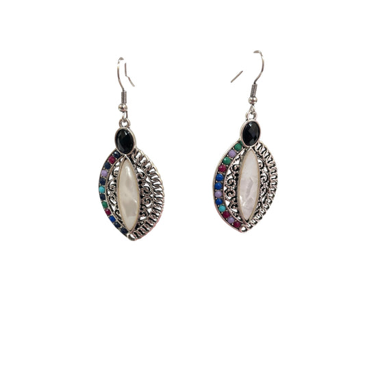 Earrings Dangle/Drop By Cme In Silver & White
