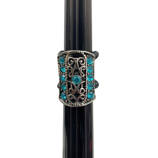 Ring Statement By Cme In Blue & Silver